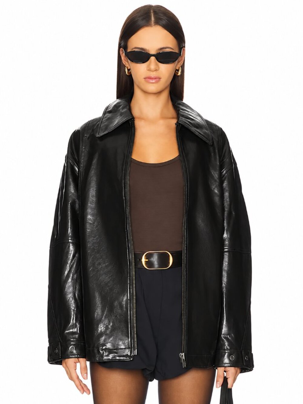 Free People We The Free Sloane Vegan Leather Jacket NWT Black Medium